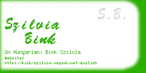 szilvia bink business card